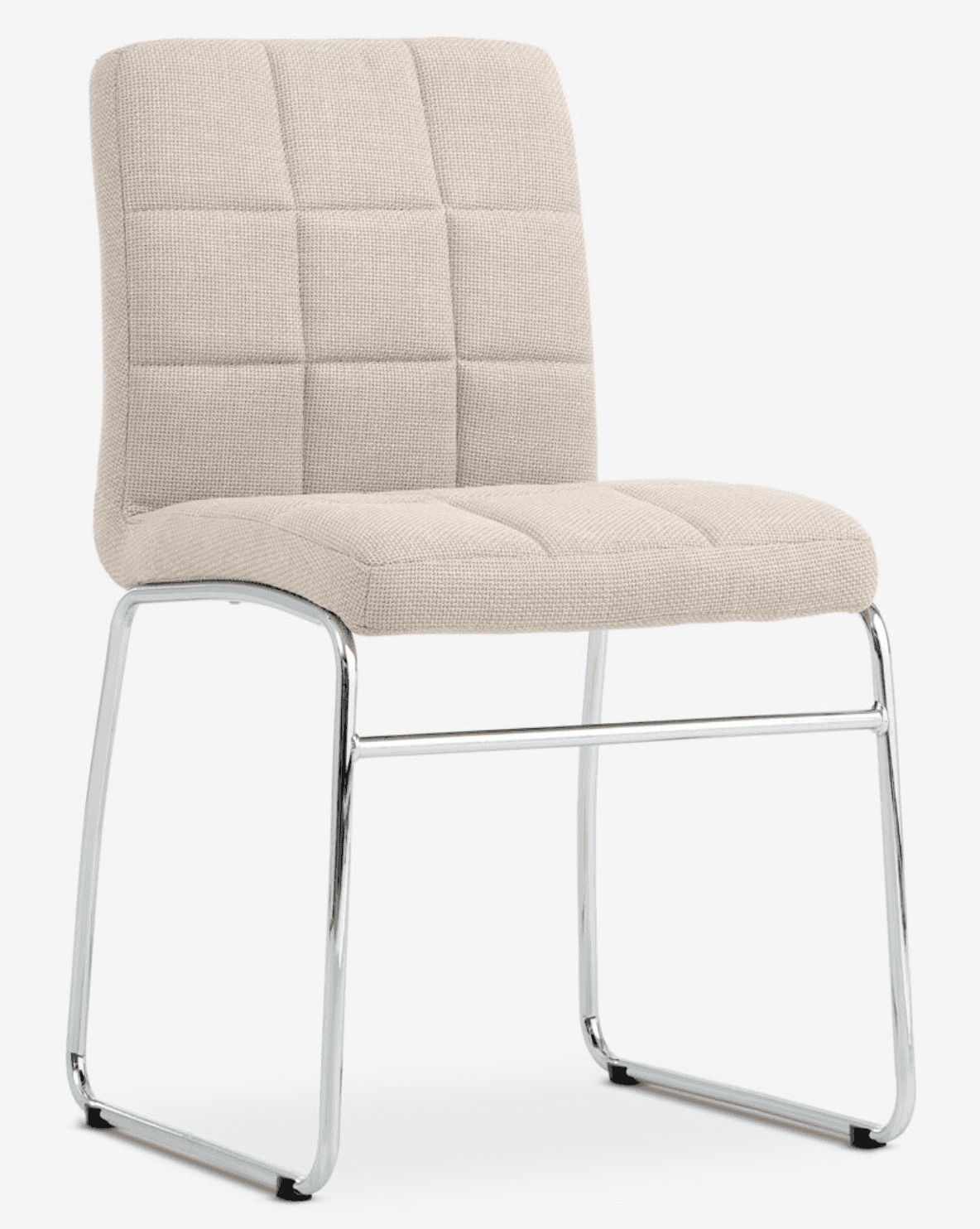 A modern upholstered dining side chair featuring a sled base frame. The seat and backrest are uphols… — 3D model