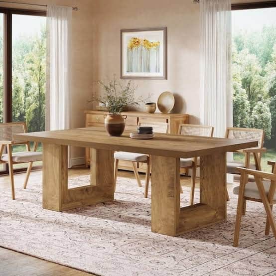 A minimalist rectangular coffee table constructed from light-toned wood, featuring a thick tabletop… — free GLB 3D model