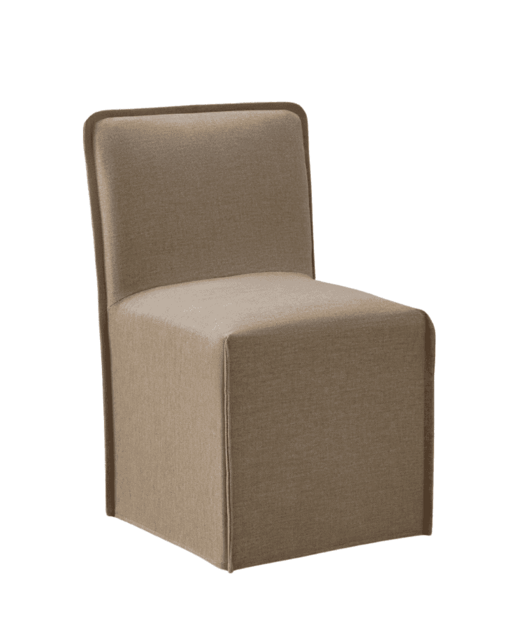 A contemporary upholstered chair with a clean, minimalist design. The chair features a cubic base an… — free GLTF 3D model