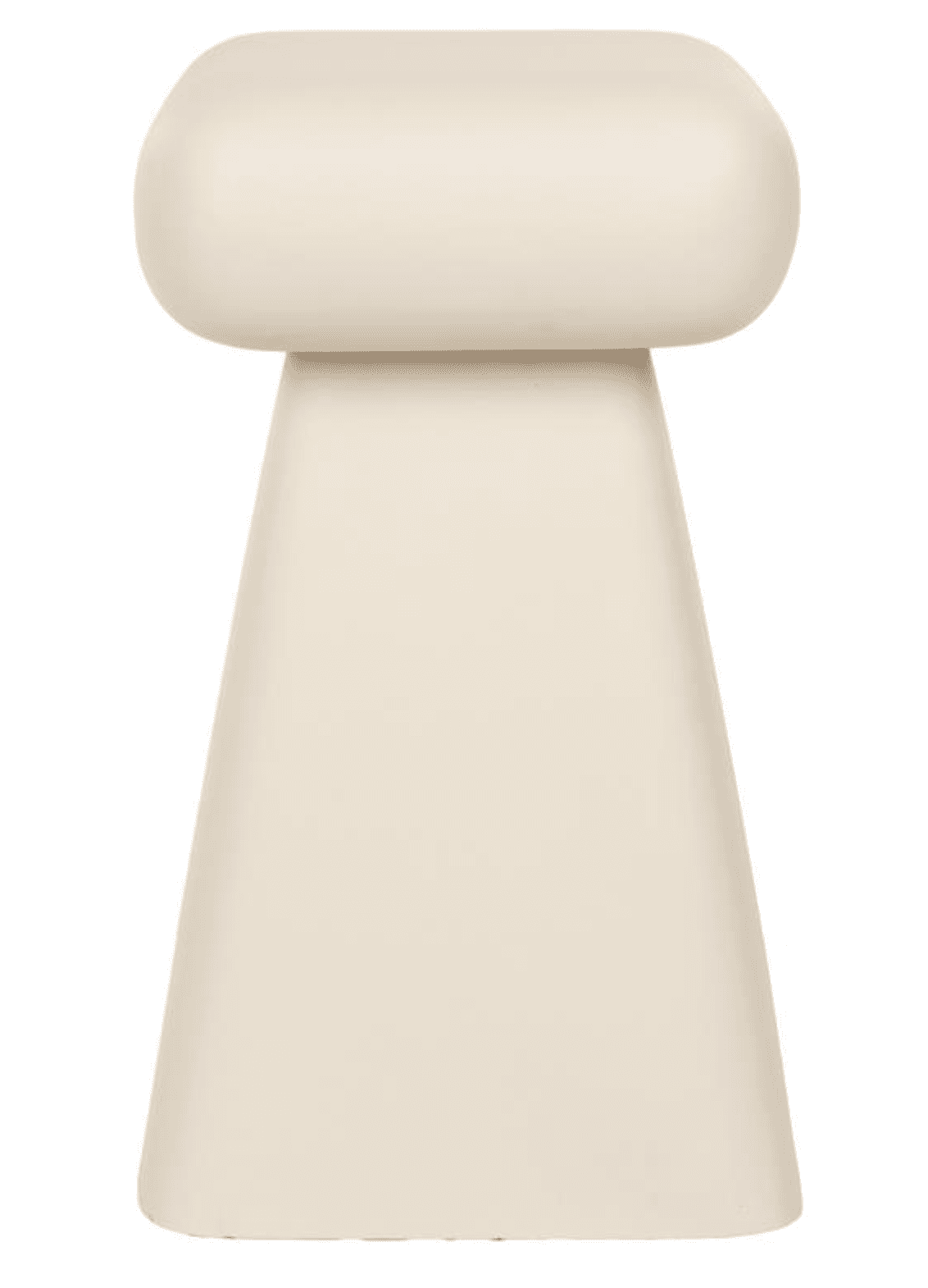 A modern, minimalist side table featuring a smooth, elongated rounded top and a solid, tapering coni… — 3D model