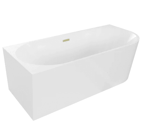 A freestanding bathtub with a minimalist, modern design. It features a rectangular base that flares… — 3D model