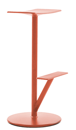 A contemporary, backless bar stool featuring a minimalist design, constructed entirely from metal wi… — 3D model