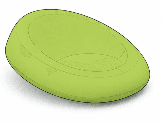 A vibrant lime green bean bag chair, characterized by its soft, unstructured, and amorphous form. Th… — 3D model