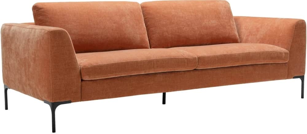 A modern sofa with a streamlined design. It features a two-cushion seat and two back cushions, all u… — 3D model