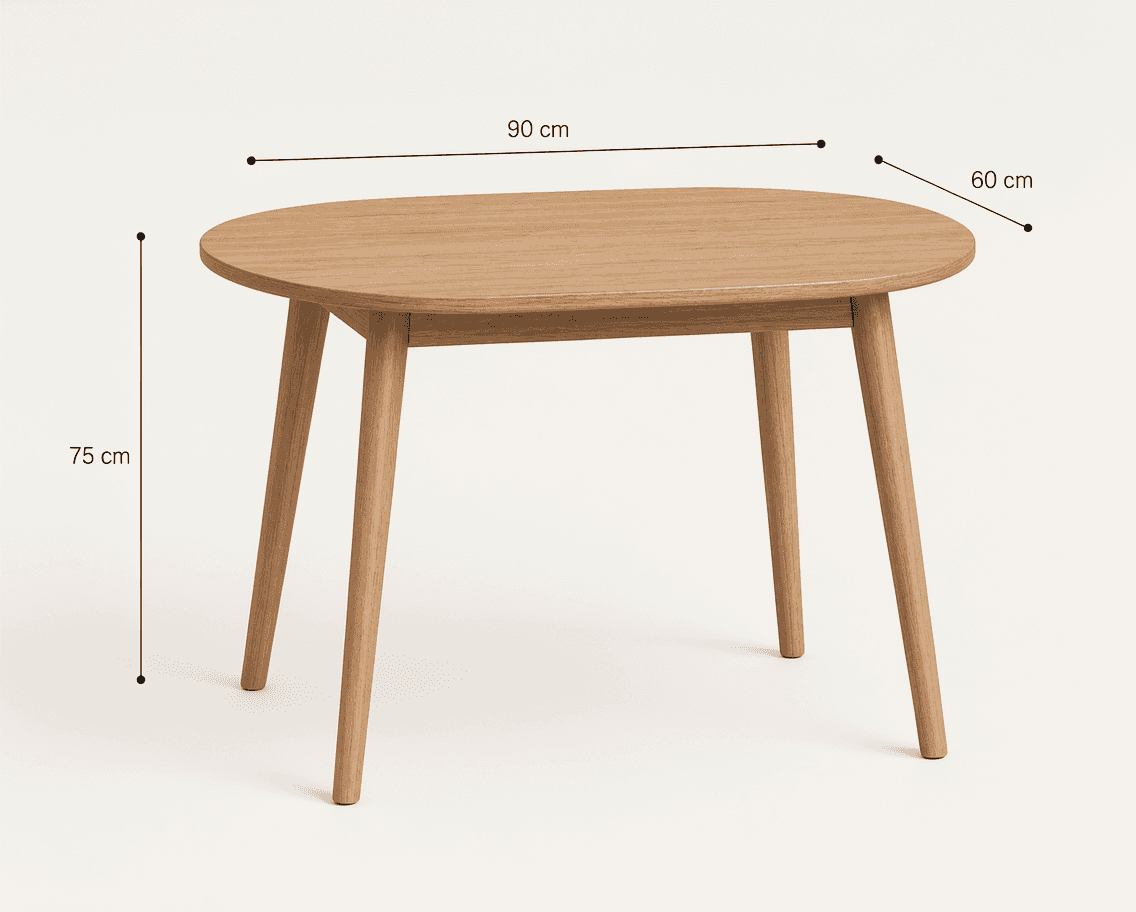 An oval-shaped side table made entirely from light-toned wood, featuring a simple, modern design wit… — 3D model
