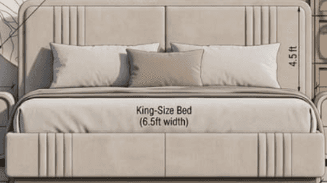A modern upholstered platform bed featuring a tall headboard and low-profile frame, both adorned wit… — free STL 3D model