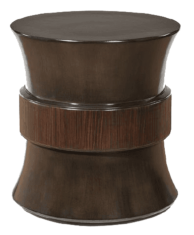 An hourglass-shaped accent table featuring a dark bronze-toned metallic finish and a contrasting cen… — 3D model