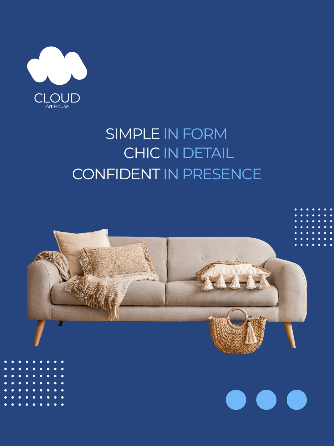 A two-seater sofa with rounded arms and a tufted backrest. It is upholstered in a light neutral fabr… — free GLTF 3D model