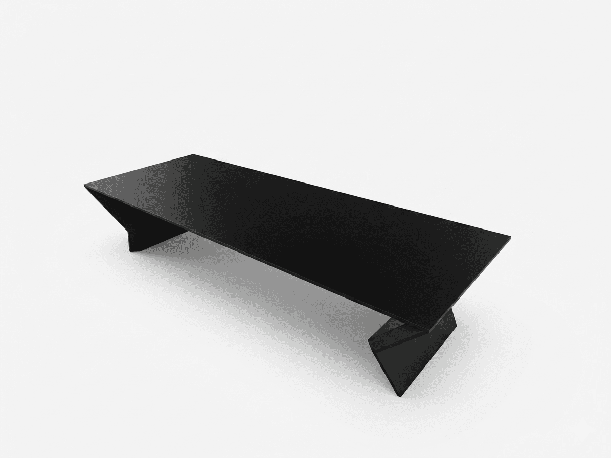 A modern, rectangular coffee table with a matte black finish. The table features a sleek, minimalist… — 3D model