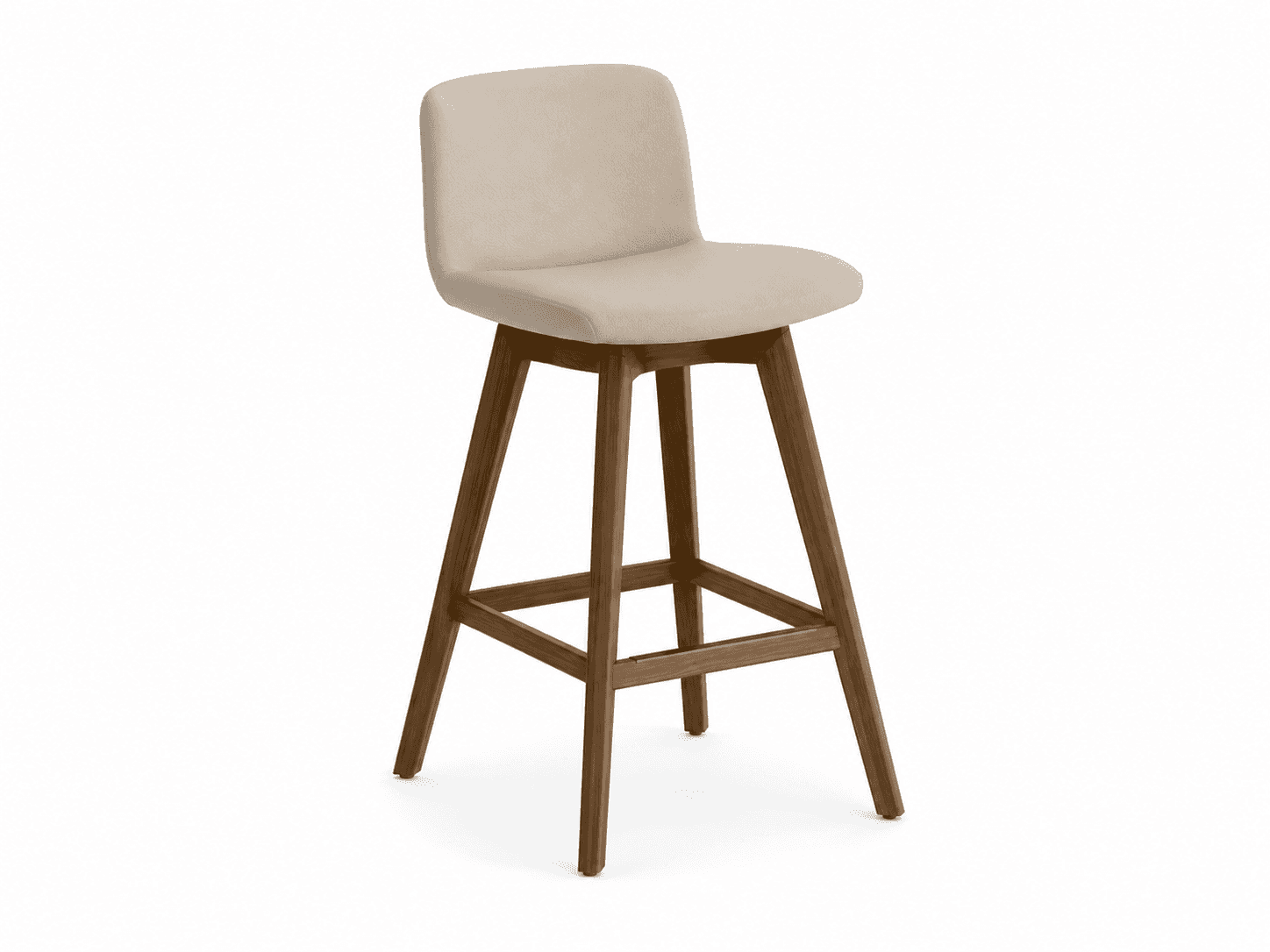 A contemporary bar stool featuring a padded, upholstered seat and a slightly curved backrest, suppor… — free SKP 3D model