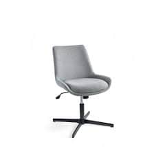 A light grey upholstered office chair with a five-star base and a central pedestal. The chair featur… — free SKP 3D model
