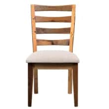 A wooden chair with a ladder-back design. The back consists of several horizontal slats of reclaimed… — 3D model