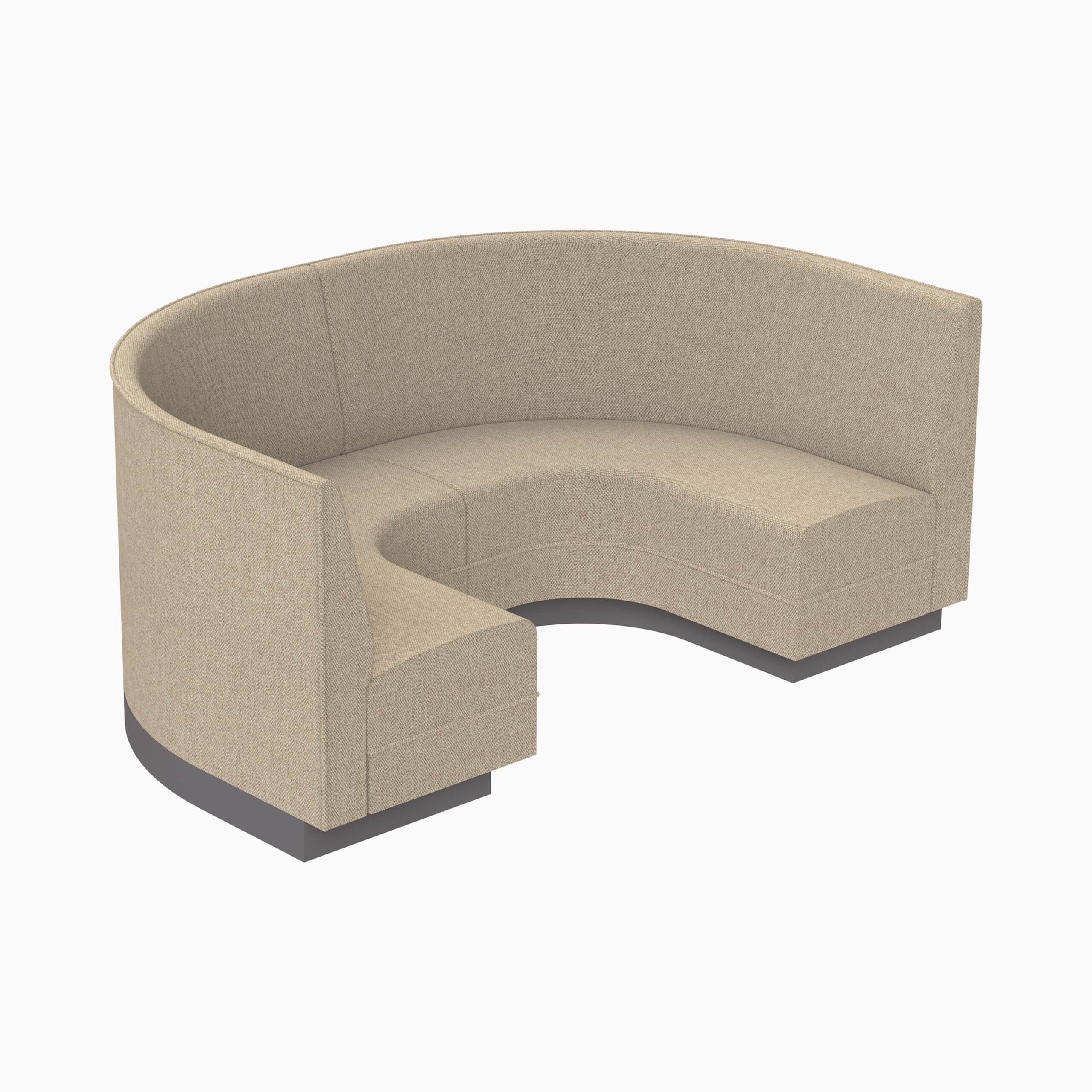 A modular, curved sofa with a U-shaped configuration, upholstered in a textured, light beige fabric.… — 3D model