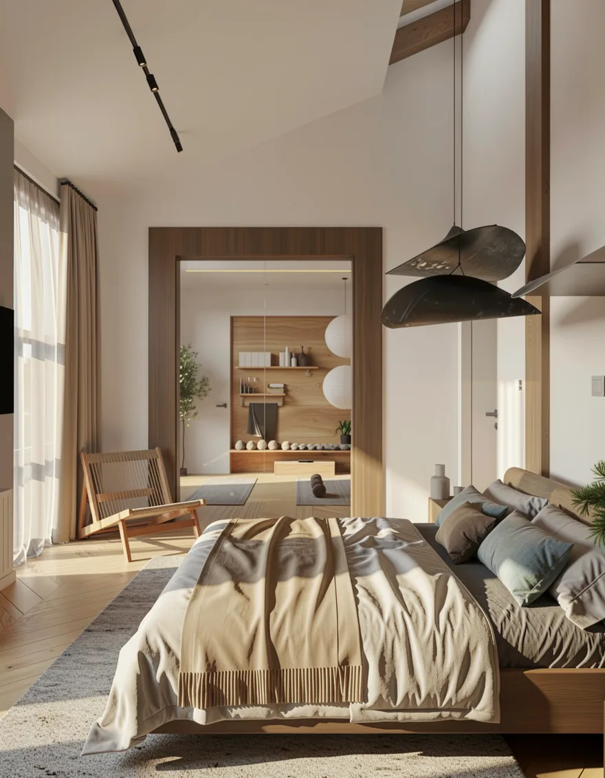 Photorealistic AI render generated from the 3D viewport screenshot — same geometry, with added lighting and materials
